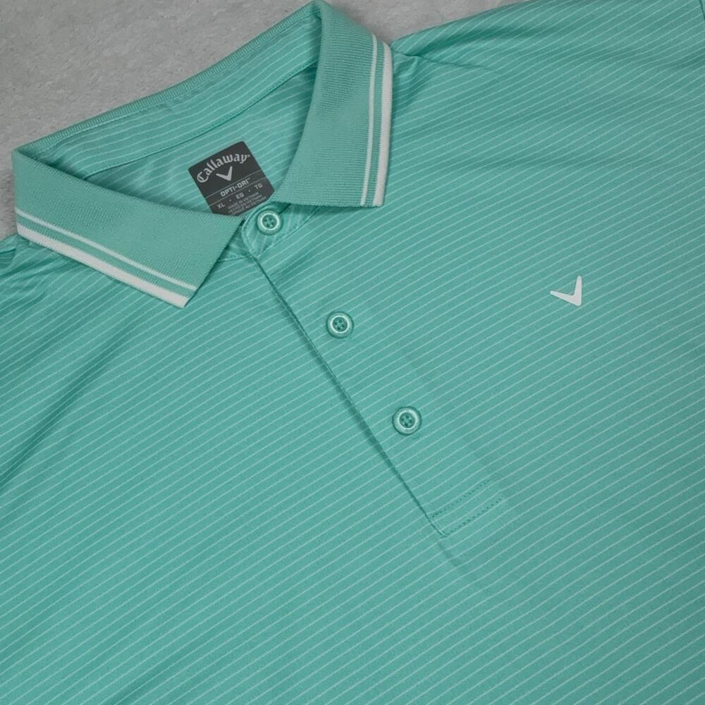 Callaway Opti-Dri Polo Shirt Mens XL Green Moisture Wicking Quick Dry Stretch